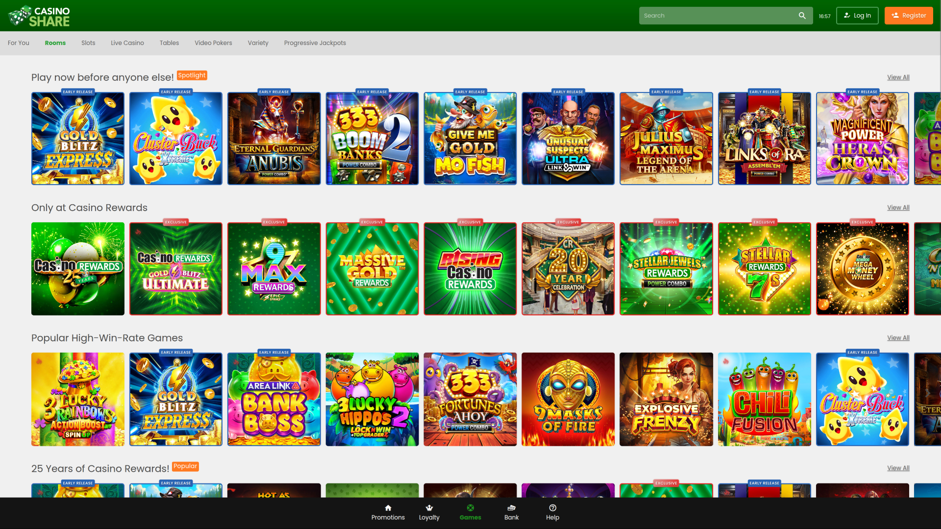 Salles de Casino Share pour ordinateur de bureau