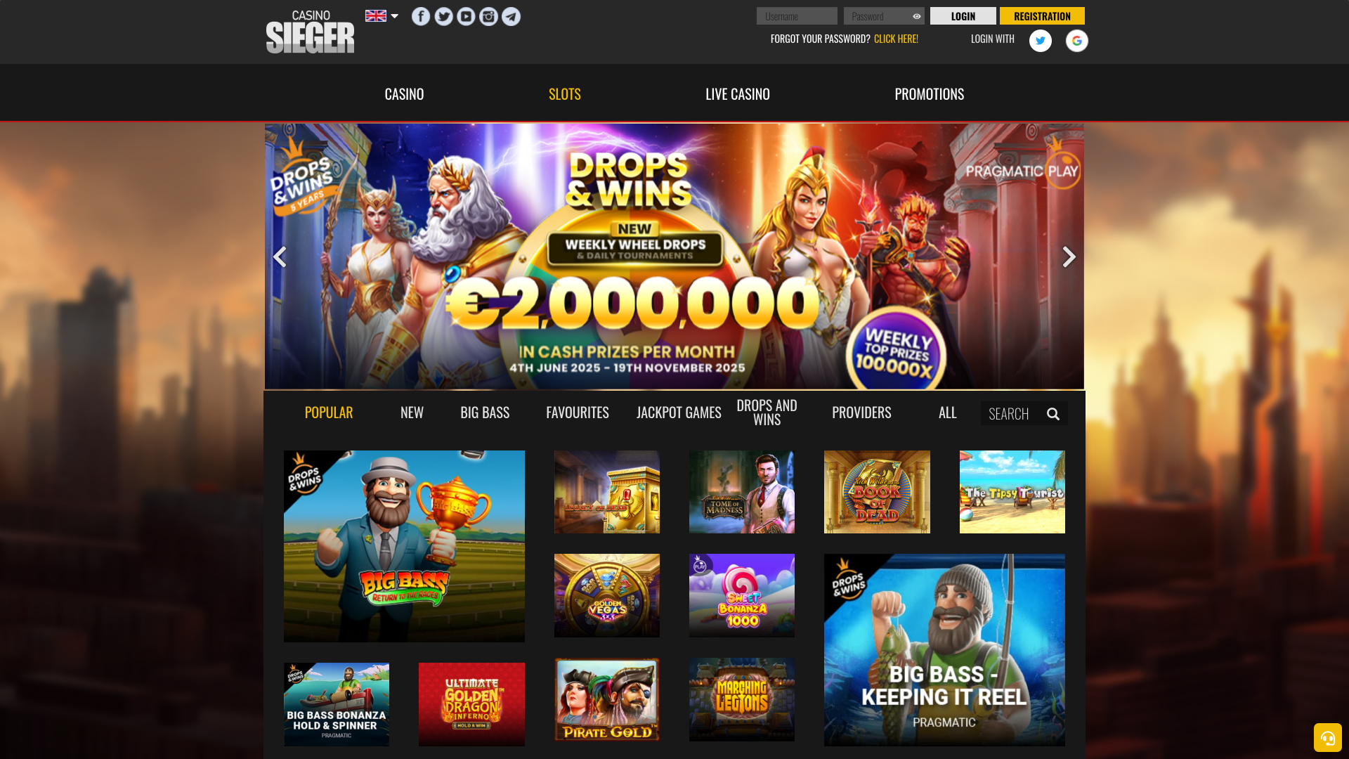 Jeux de Casino Sieger sur ordinateur