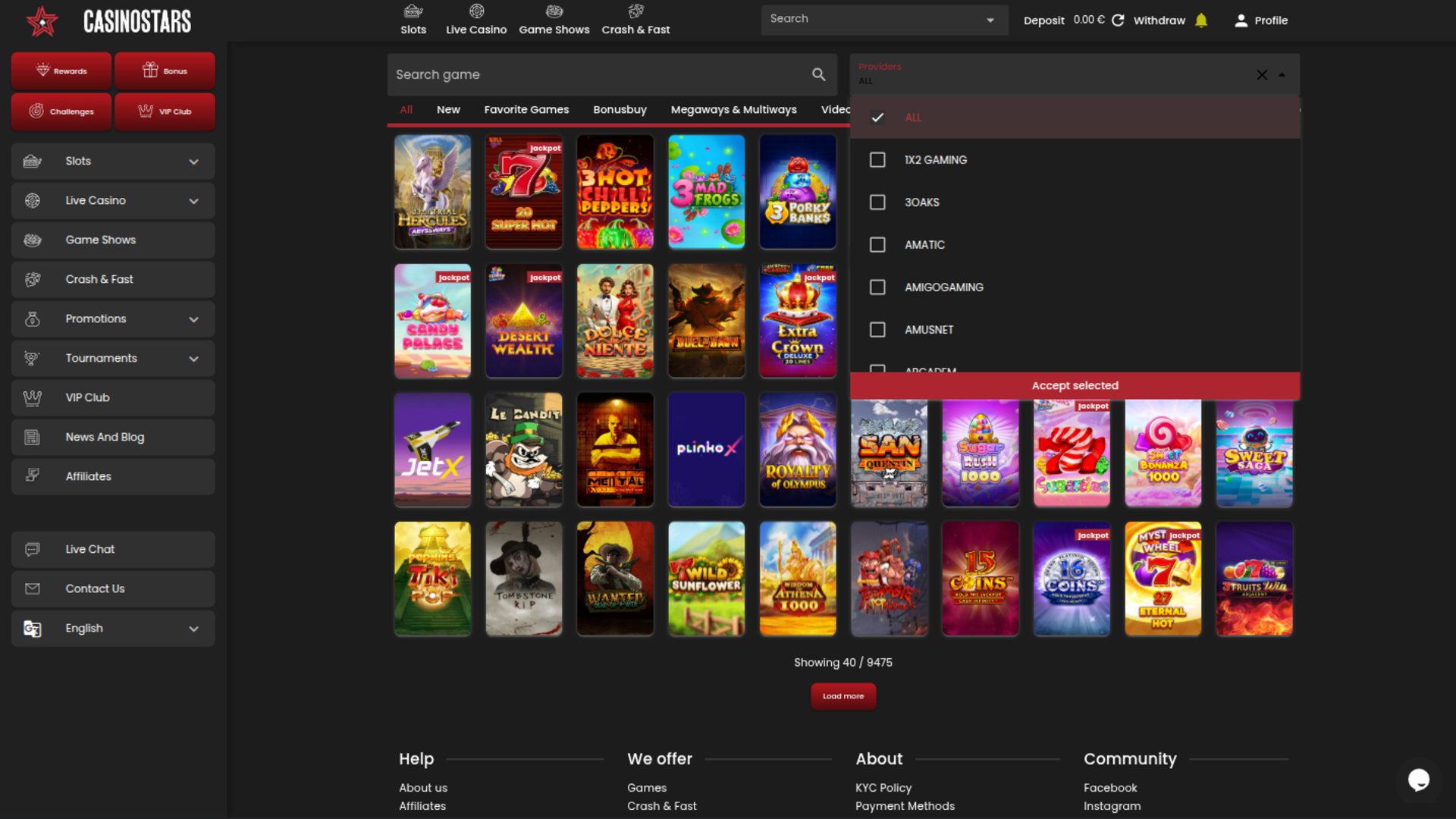 Développeurs de jeux de Casino Stars sur ordinateur