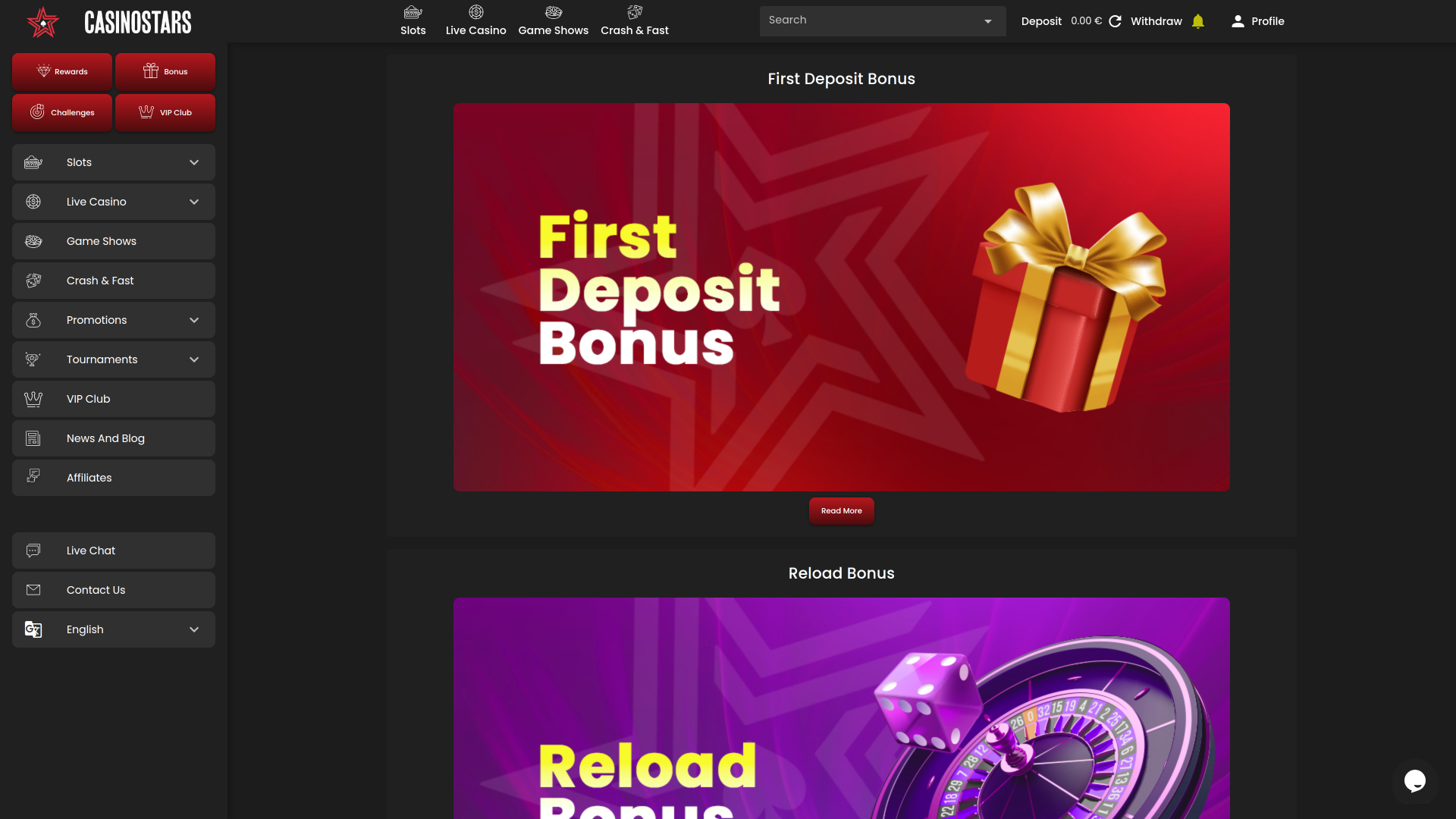 Promotions de Casino Stars sur ordinateur