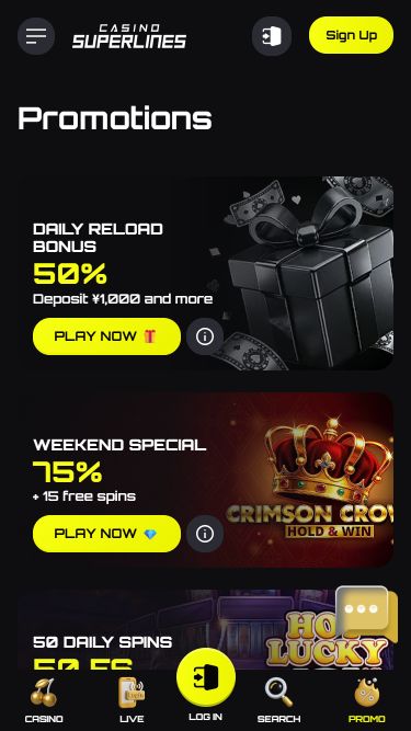 Casino Superlines Mobile-Aktionen