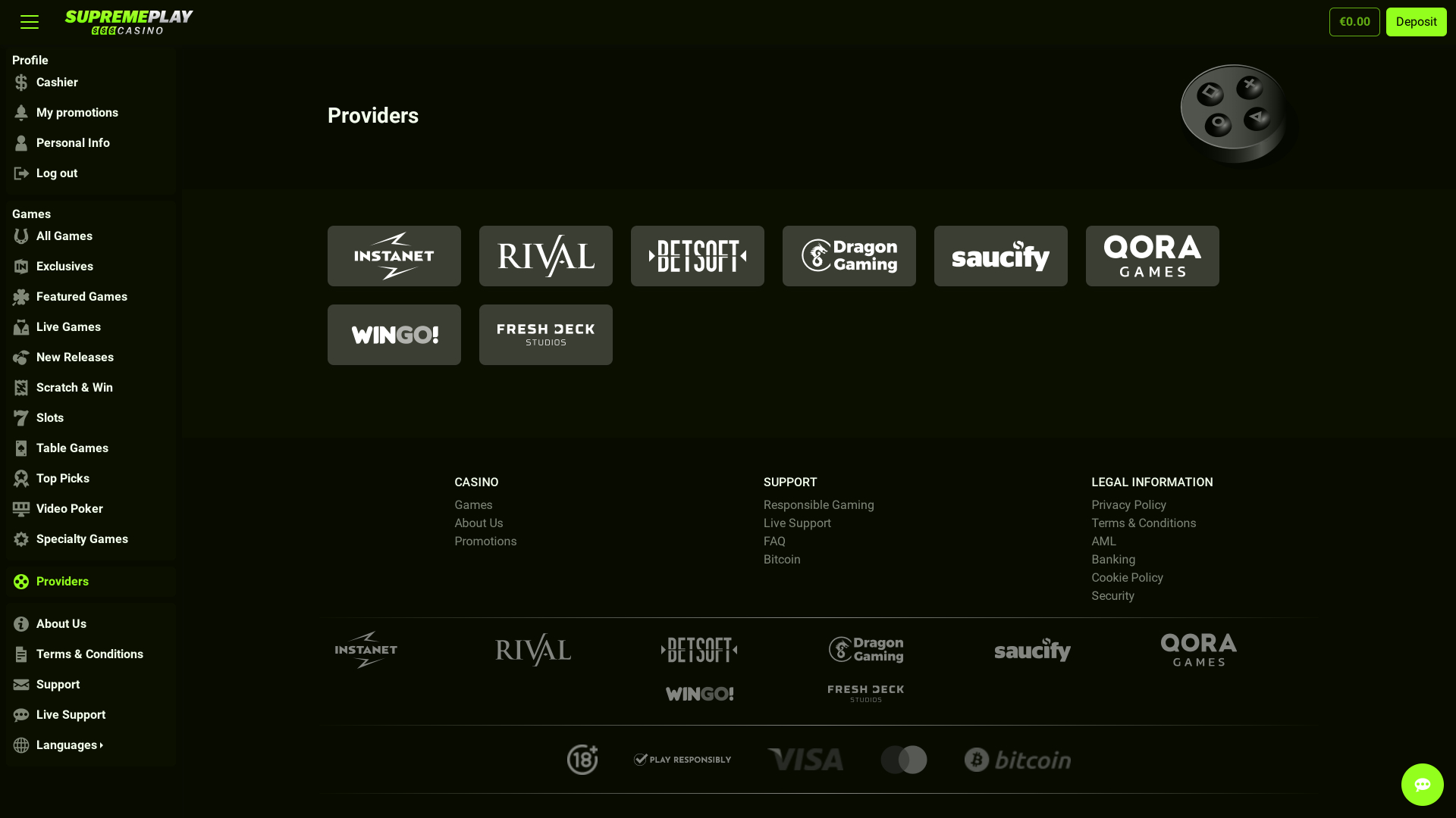 Développeurs de jeux de Casino Supreme Play sur ordinateur