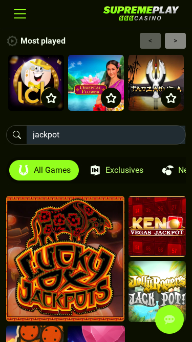 Jackpot mobile de Casino Supreme Play