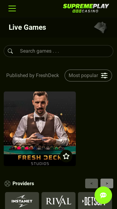 Croupier en direct mobile de Casino Supreme Play