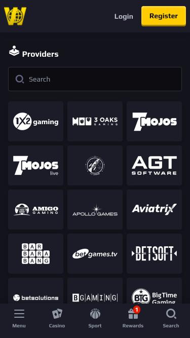 Casino The World ゲーム開発者のモバイルページ