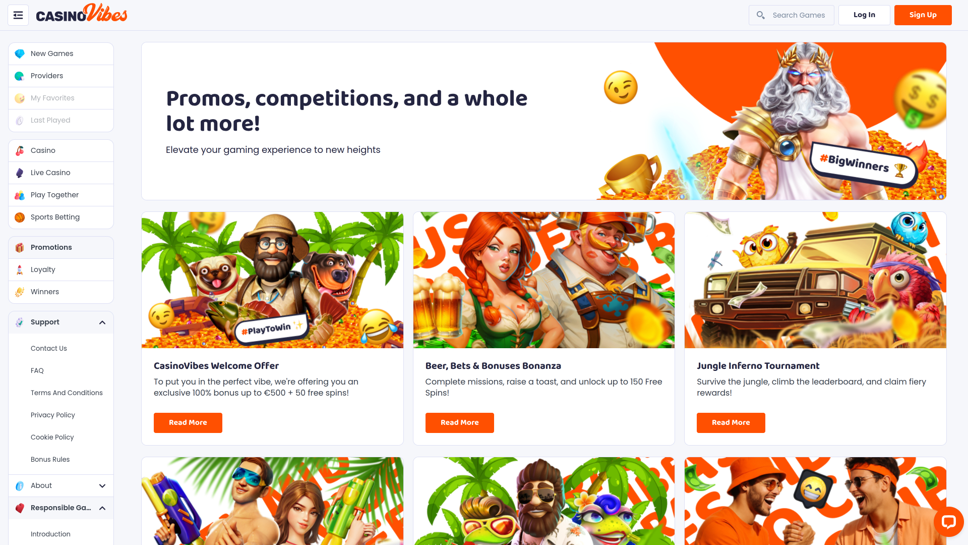 Promotions de Casino Vibes sur ordinateur