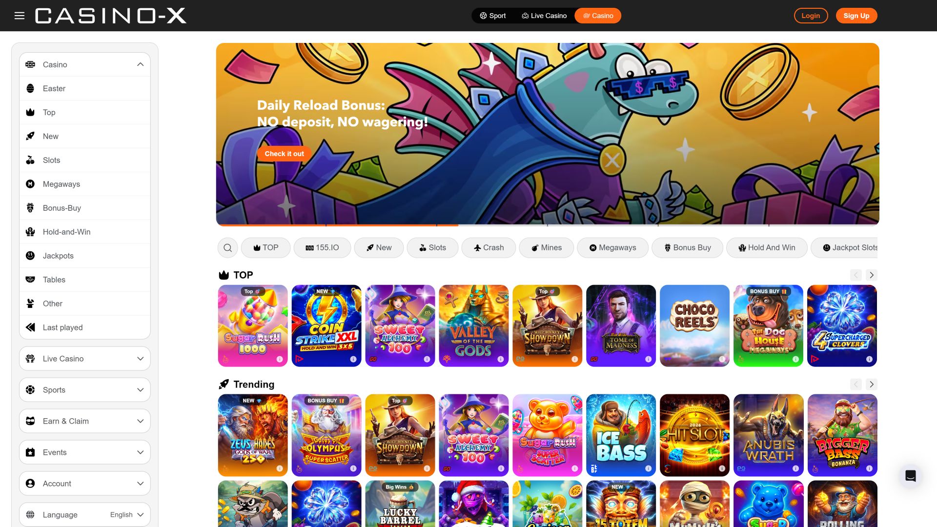 Jeux de Casino X sur ordinateur