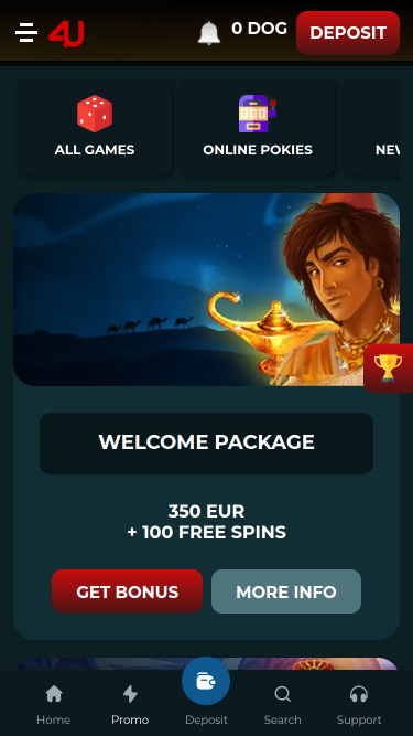Promociones móviles de Casino4U