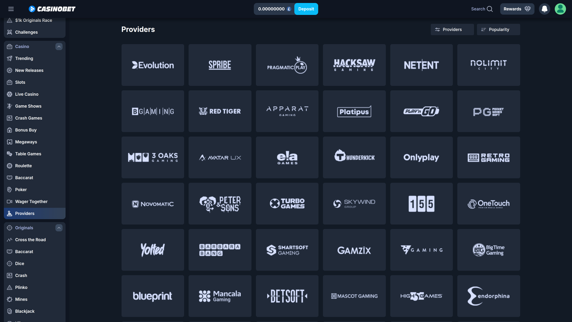 Développeurs de jeux de Casinobet sur ordinateur