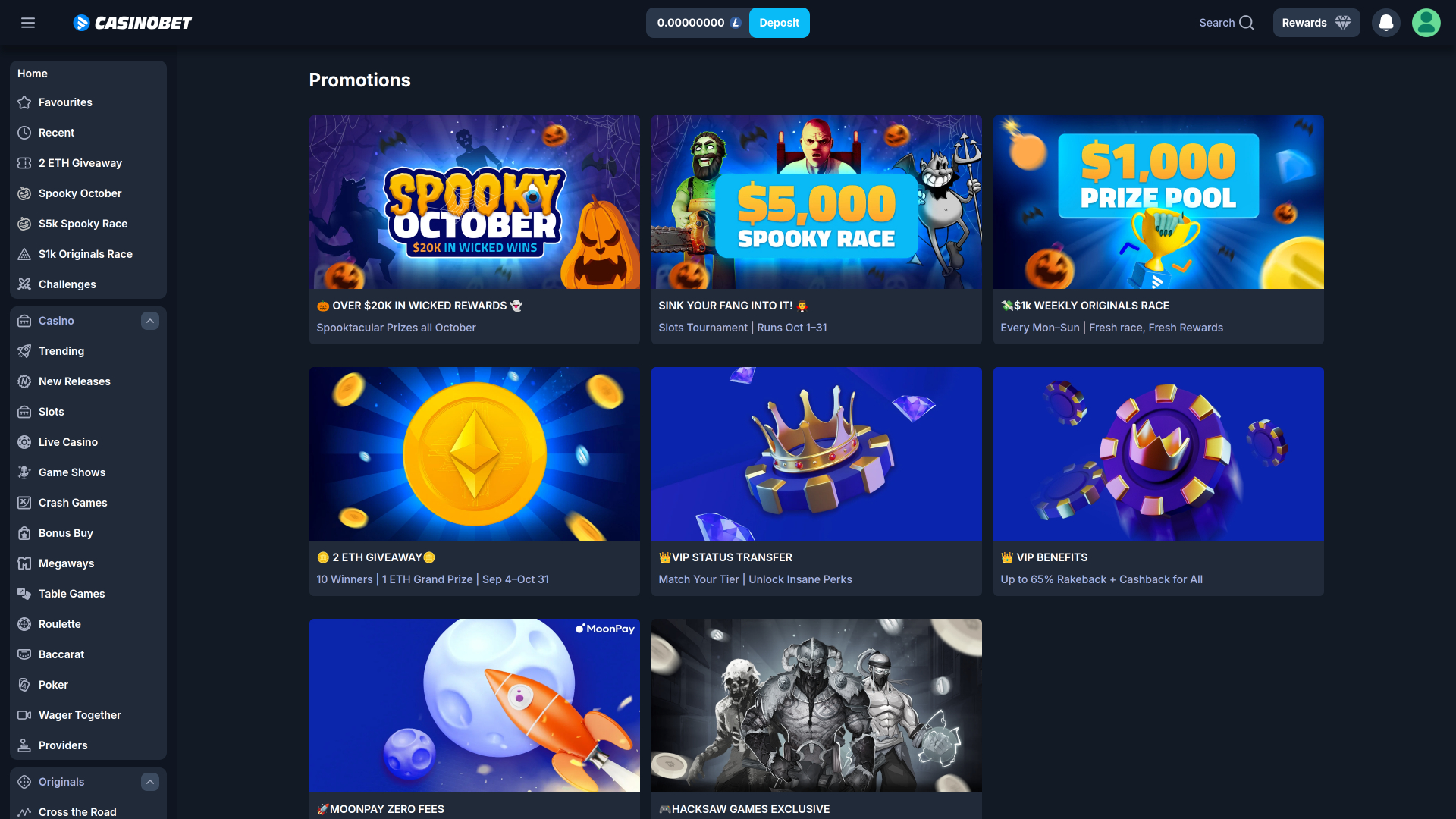 Promotions de Casinobet sur ordinateur