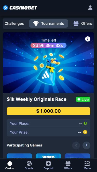 Мобильные турниры Casinobet