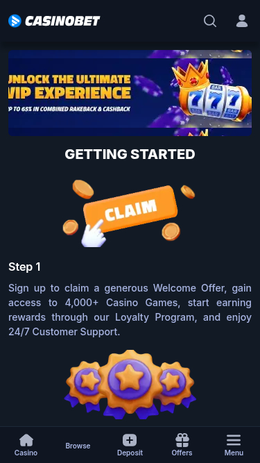 Programme VIP mobile CasinoBet