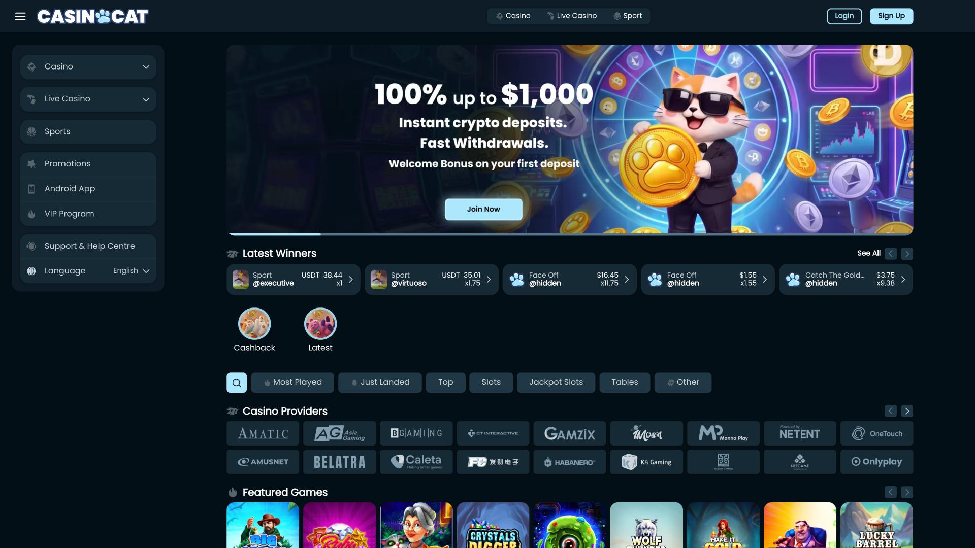 CasinoCat-Homepage