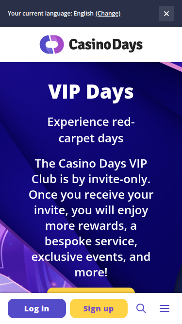 Programme VIP mobile Casino Days