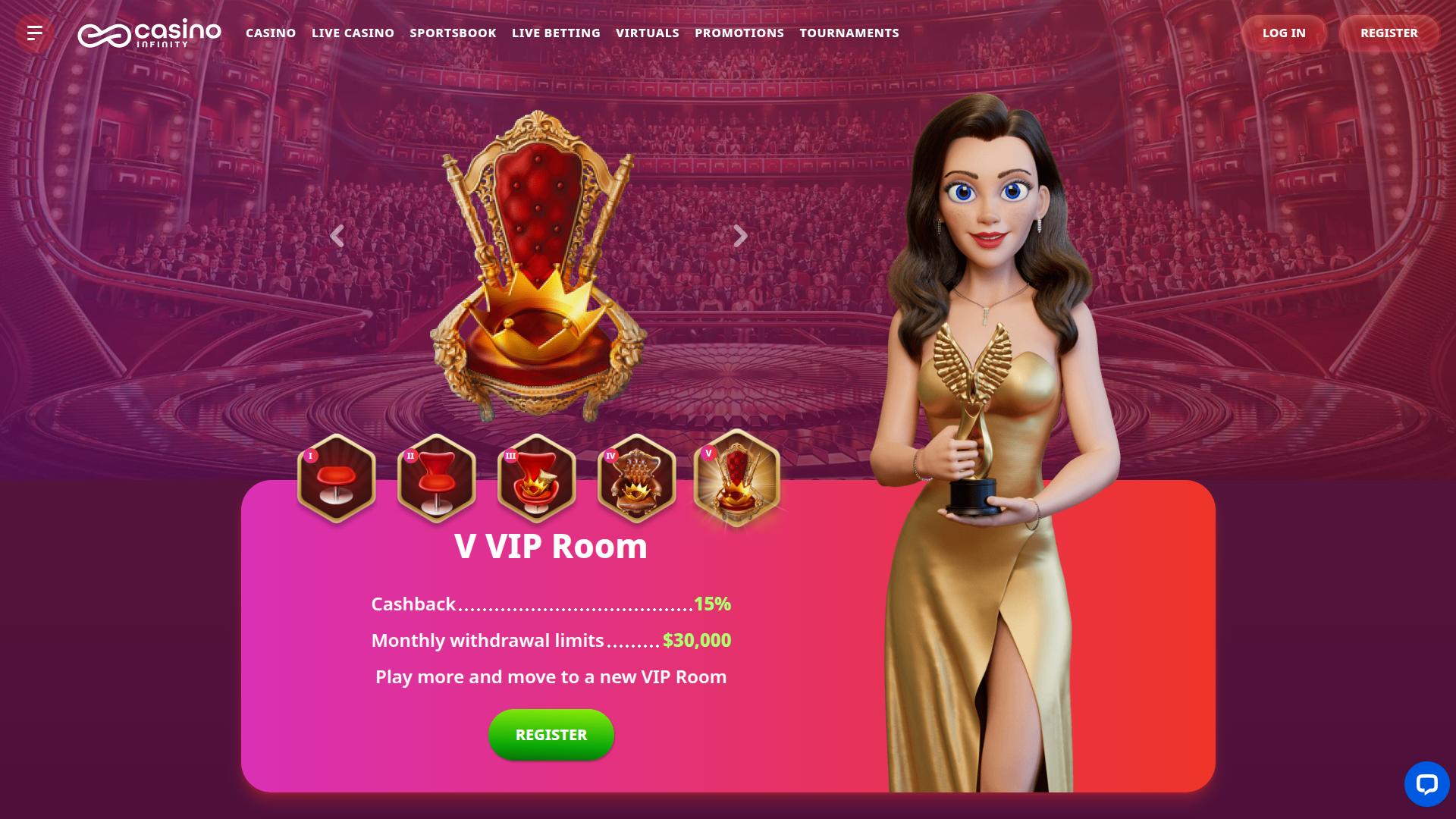 Programa VIP de Casino Infinity para escritorio