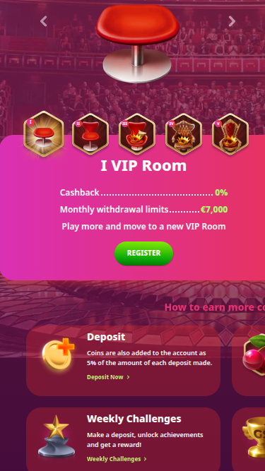 Programa VIP móvil de Casino Infinity