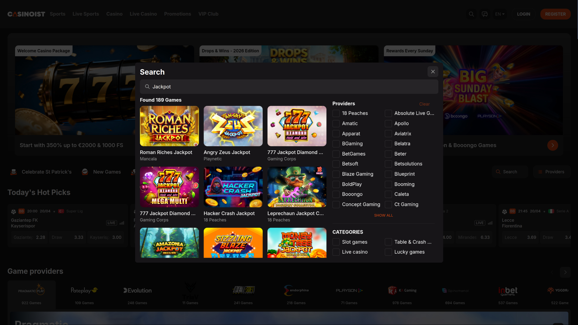 Jackpot de bureau Casinoist