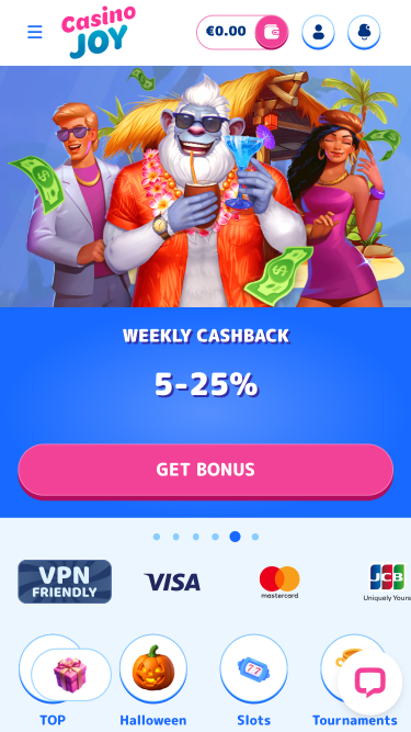Casino Joy Mobile-Startseite