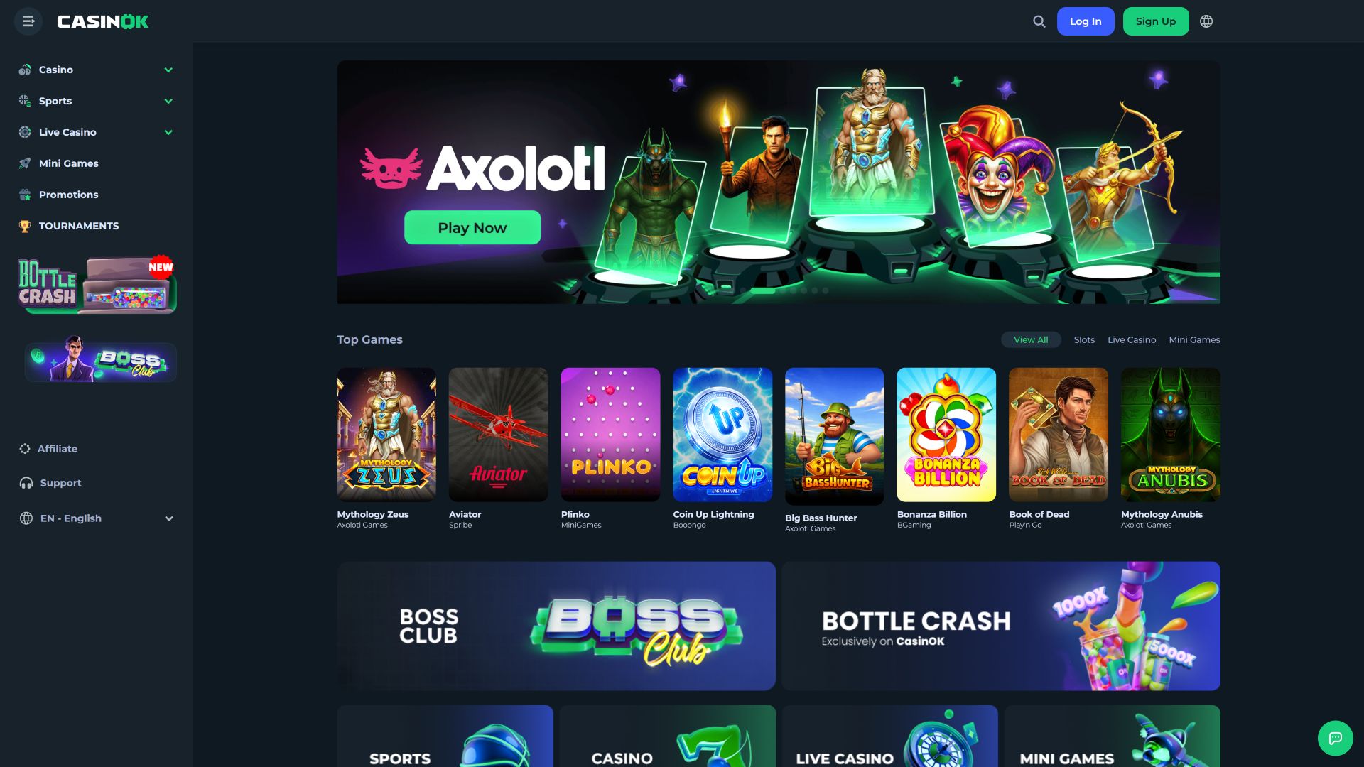 CasinOK Desktop Homepage