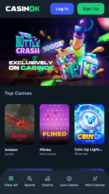 CasinOK Mobile Homepage