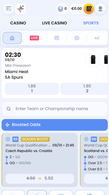 Sport in diretta di CasinoLab su mobile