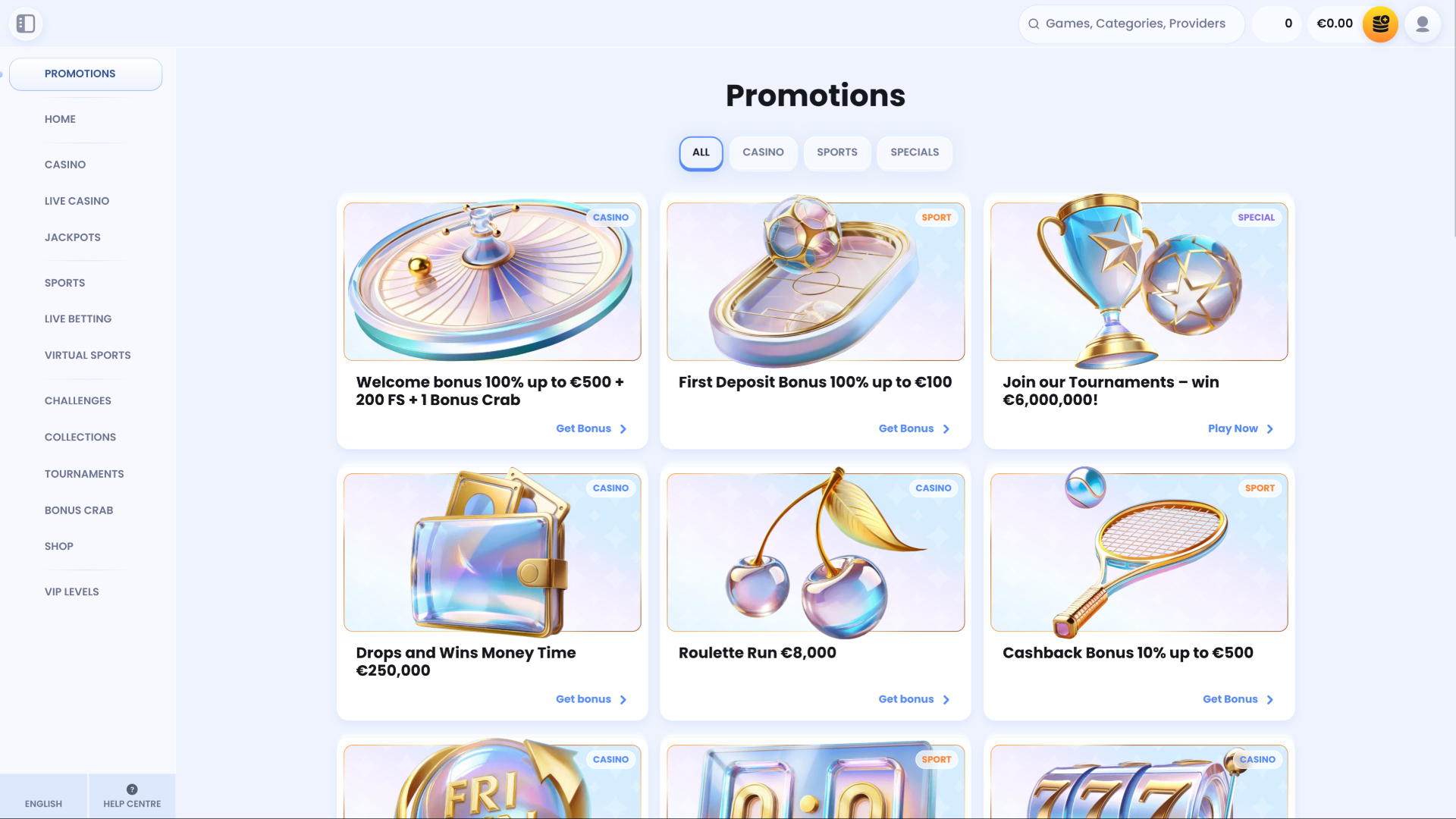 Promozioni di CasinoLab su desktop