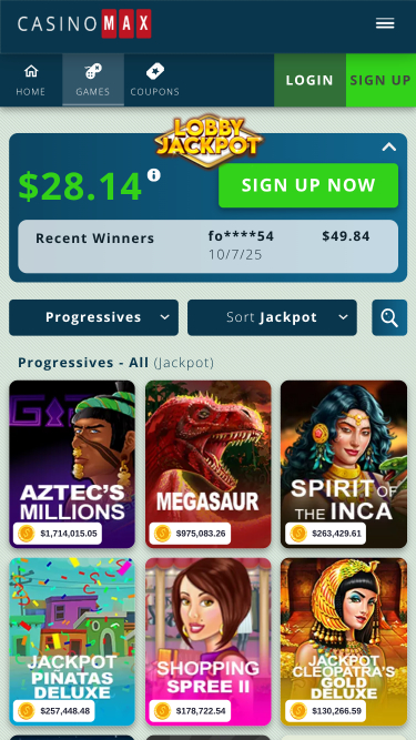 CasinoMax Jackpot Mobile