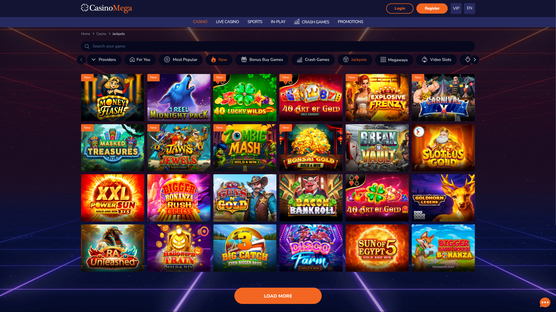 Casinomega jackpot bureau