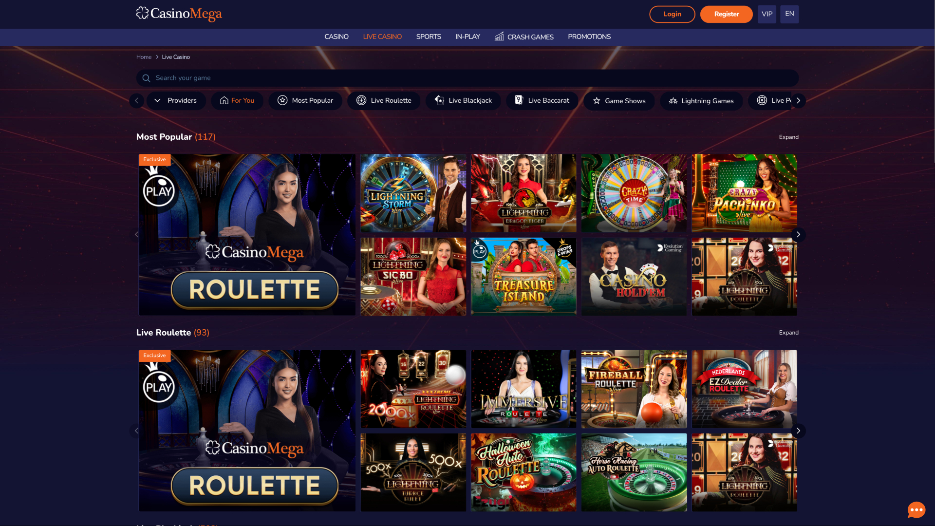 Casinomega croupier en direct bureau