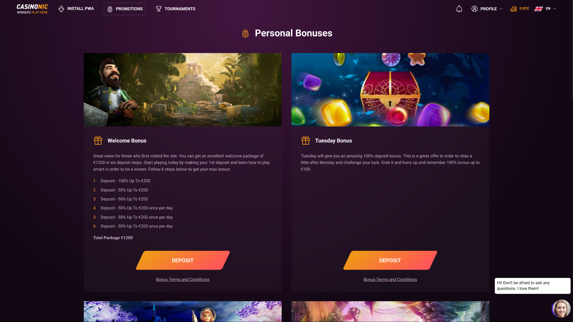 Promotions de Casinonic Casino bureau