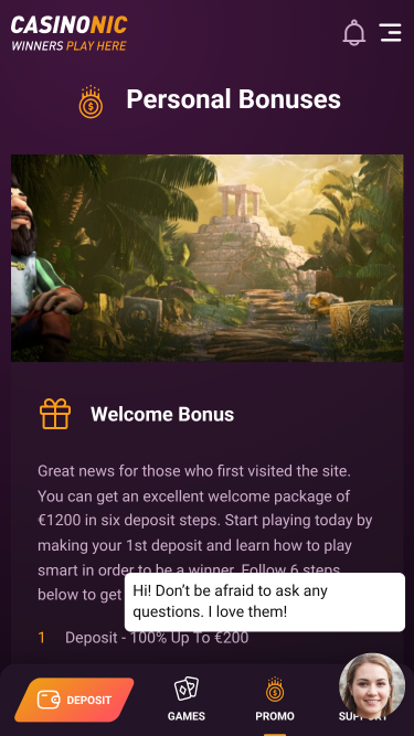 Promotions de Casinonic Casino mobile