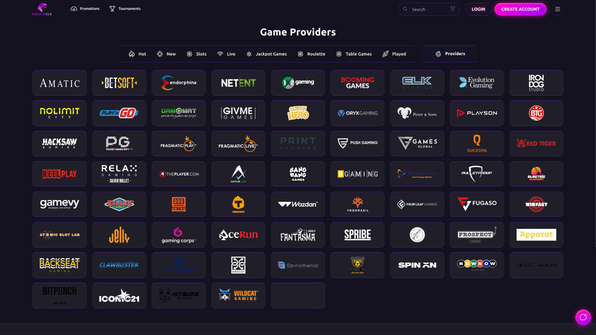 Sviluppatori di giochi di CasinoRex desktop