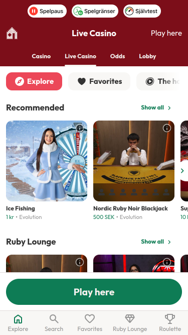 Croupier en direct de Casinostugan Mobile