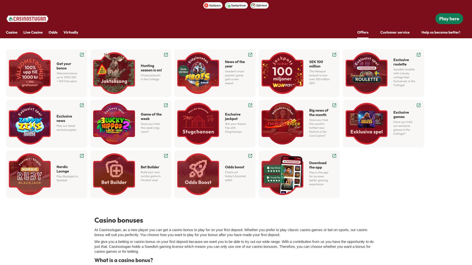 Promotions de Casinostugan Bureau