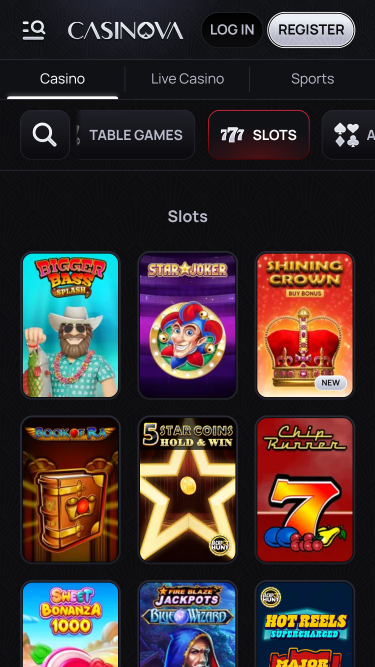 Jeux de Casinova Casino mobile