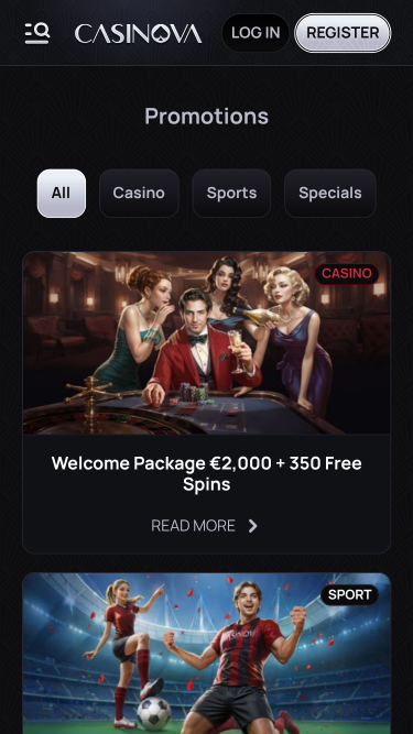 Promotions de Casinova Casino mobile