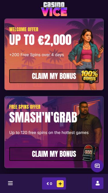 Promotions mobiles de CasinoVice