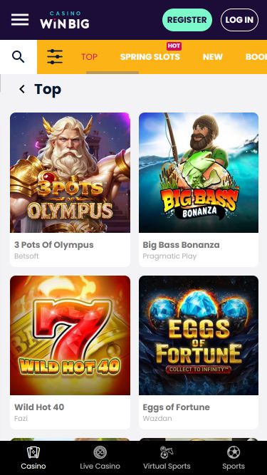 Image des jeux mobiles CasinoWinBig