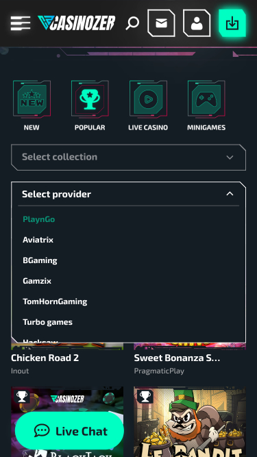 Sviluppatori di giochi di Casinozer mobile