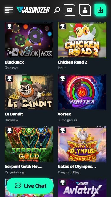 Casinozer Giochi per dispositivi mobili Immagine
