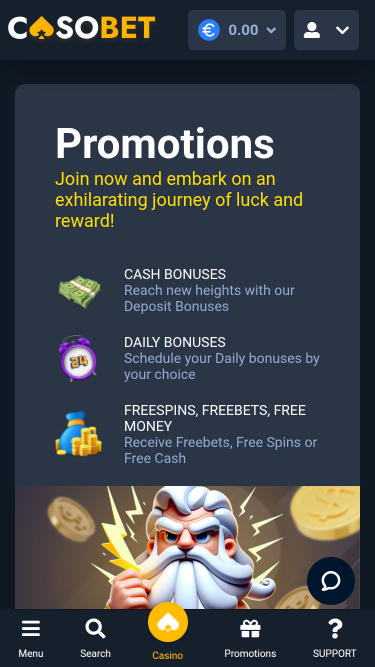 Casobet Casino Aktionen Mobile-Version