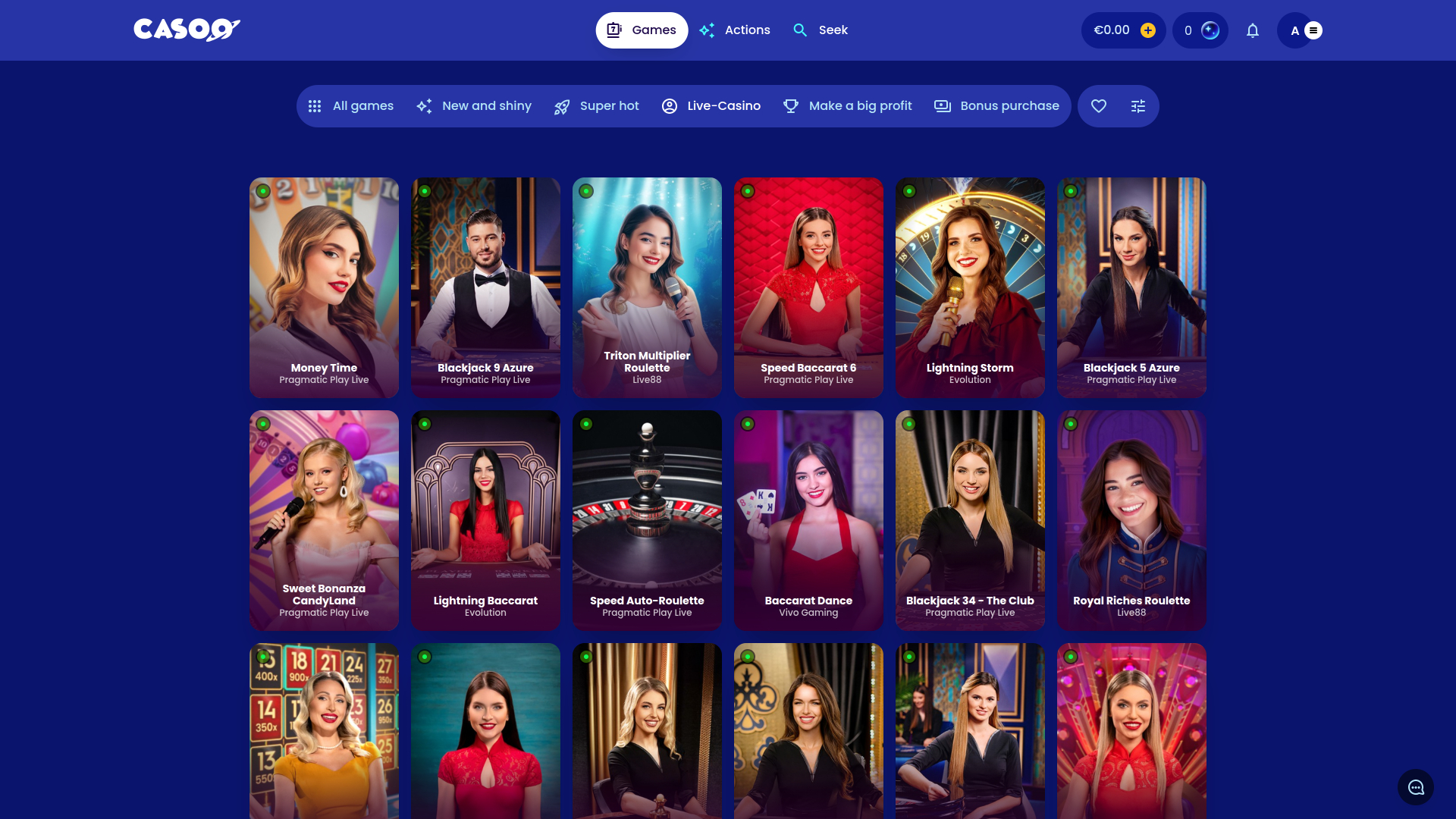 Casino en direct Casoo version de bureau