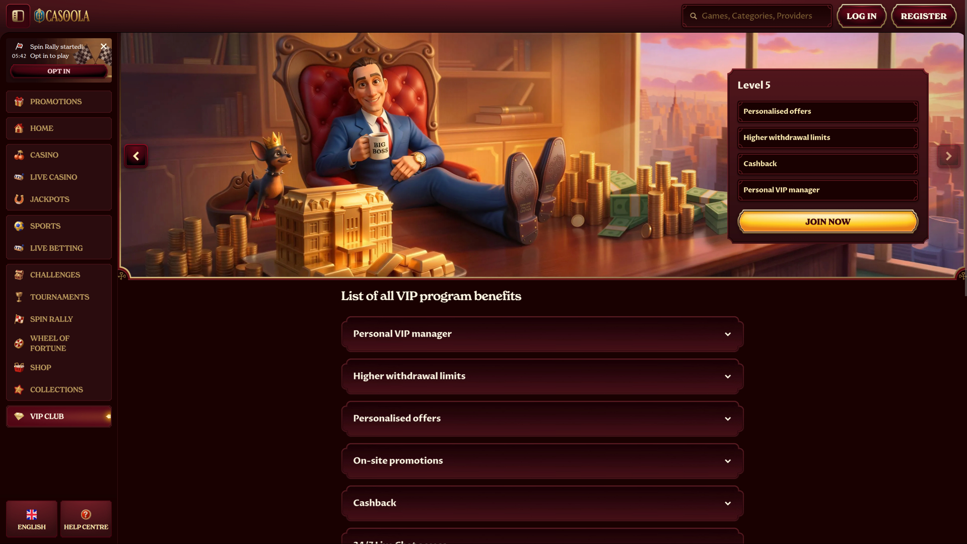 Programma VIP del Casinò Casoola