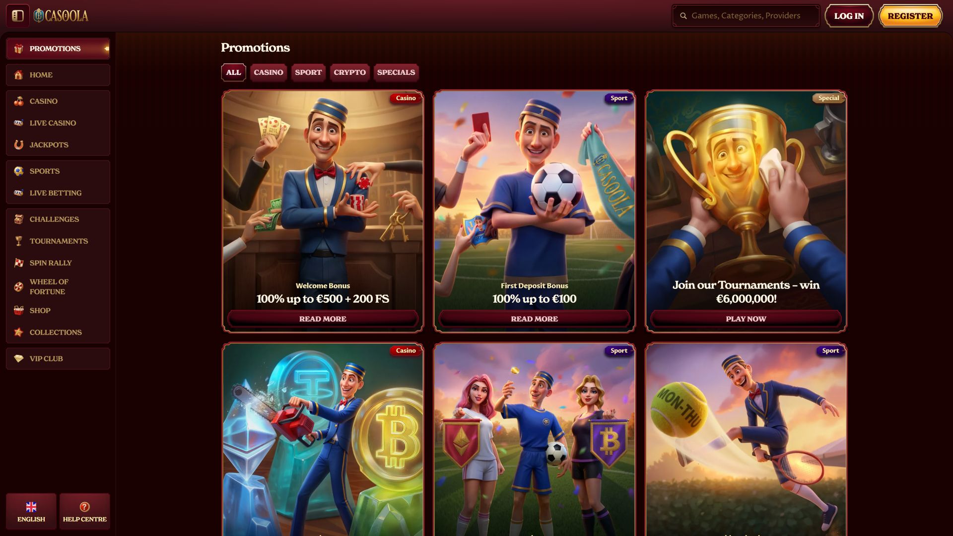 Акции CasoolaCasino для настольных компьютеров