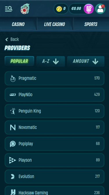 Caspero Casino Game Developers Mobile