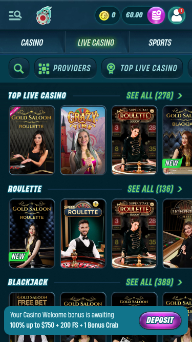 Caspero Casino Live Dealer Mobile