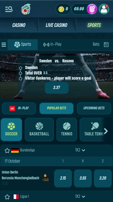 Caspero Casino Live Sports Mobile