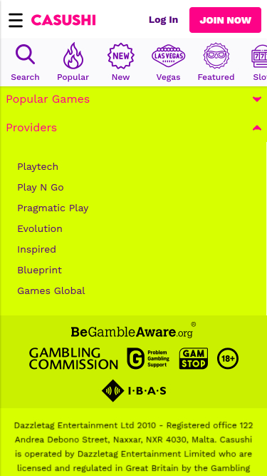 Desarrolladores de Juegos de Casushi Casino Móvil