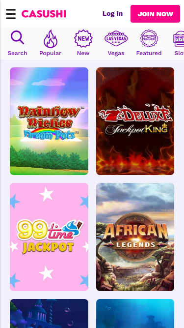 Bote de Casushi Casino Móvil