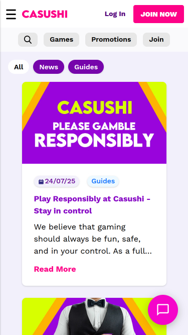 Статьи о мобильном казино Casushi